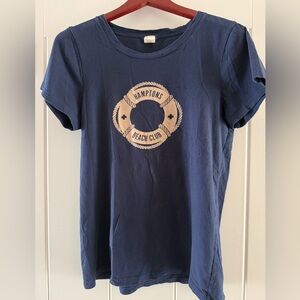 JCrew Navy Tee with Hamptons Beach Club Lifesaver Graphic